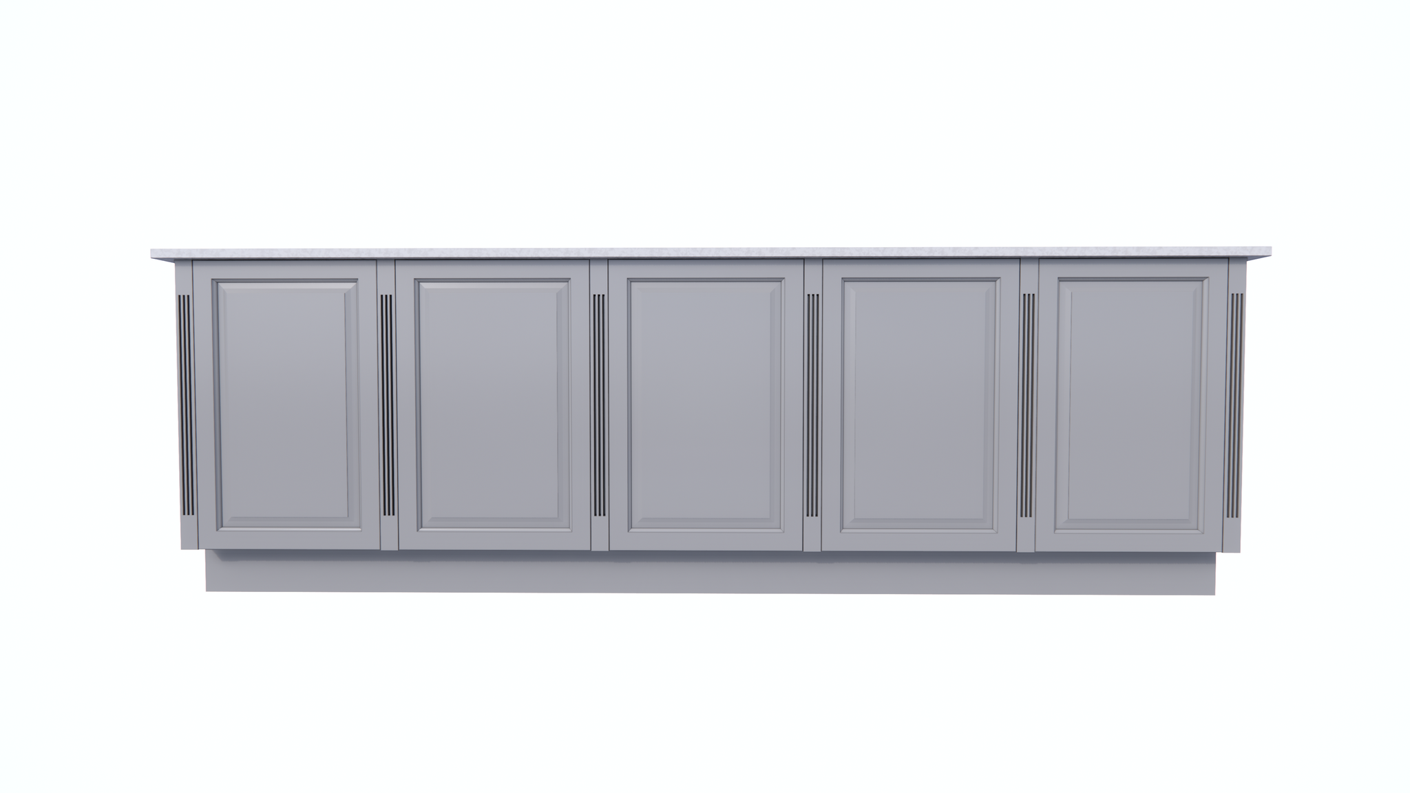 Bank Lamu - 300x60x100H cm - offene Fächer - schlichte Landhausoptik
