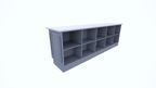 Bank Lamu - 300x60x100H cm - offene Fächer - schlichte Landhausoptik