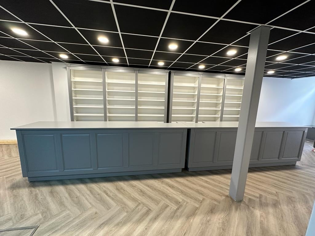 Bank Lamu - 300x60x100H cm - offene Fächer - schlichte Landhausoptik