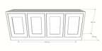 Sideboard Tunja - 200x45x80H cm - 4 grifflose Türen - schlankes Design - push to open Türen