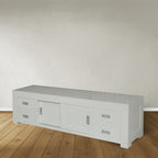 TV-Sideboard Hawai 04 - 200x45x55H cm - schlankes Design - 4 Soft-Close-Schubladen - 2 Schiebetüren - mit Kabeldurchlass
