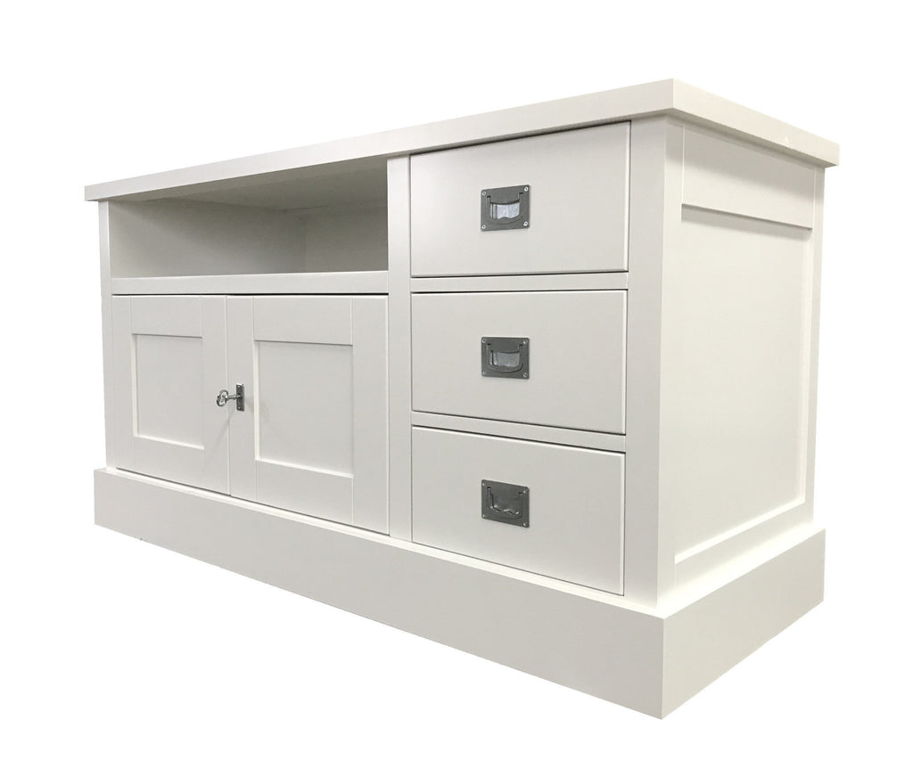 TV-Sideboard Island 06 - 125x50x65H cm - 3 Schubladen - 2 Flügeltüren - mit TV-Kabelloch