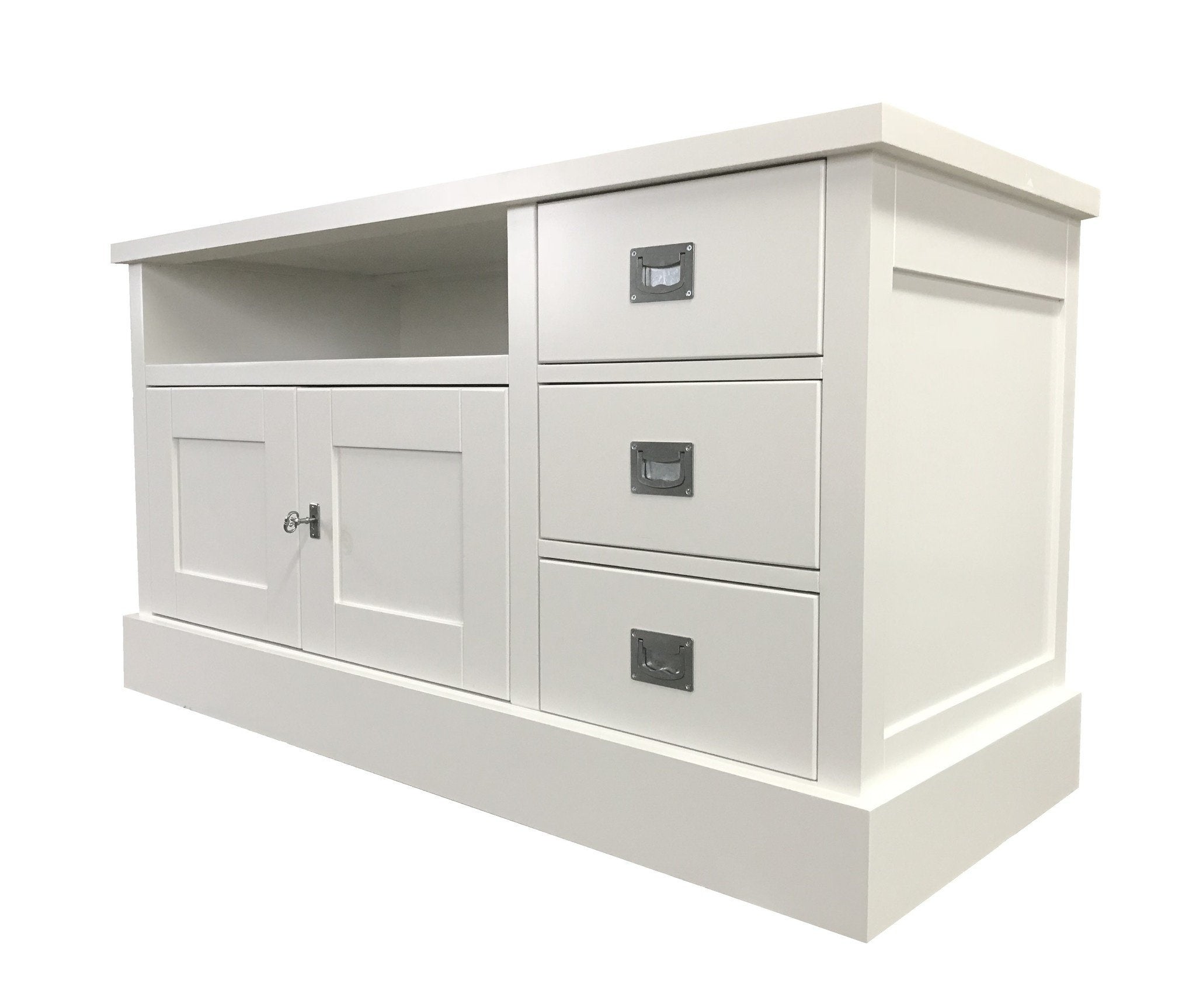 TV-Sideboard Island 06 - 125x50x65H cm - 3 Schubladen - 2 Flügeltüren - mit TV-Kabelloch