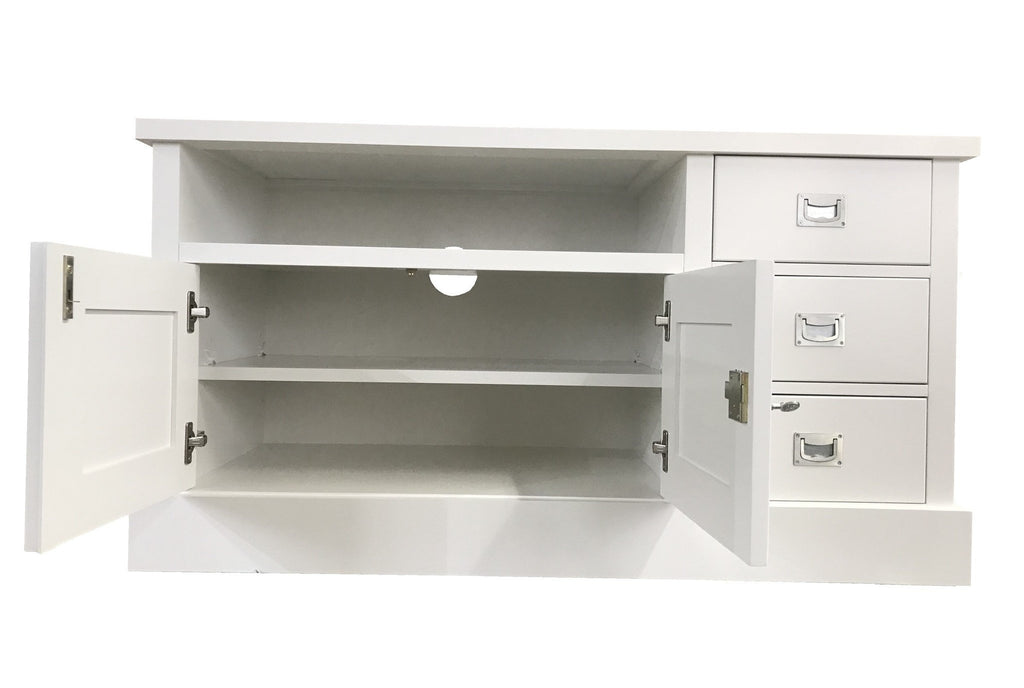 TV-Sideboard Island 06 - 125x50x65H cm - 3 Schubladen - 2 Flügeltüren - mit TV-Kabelloch