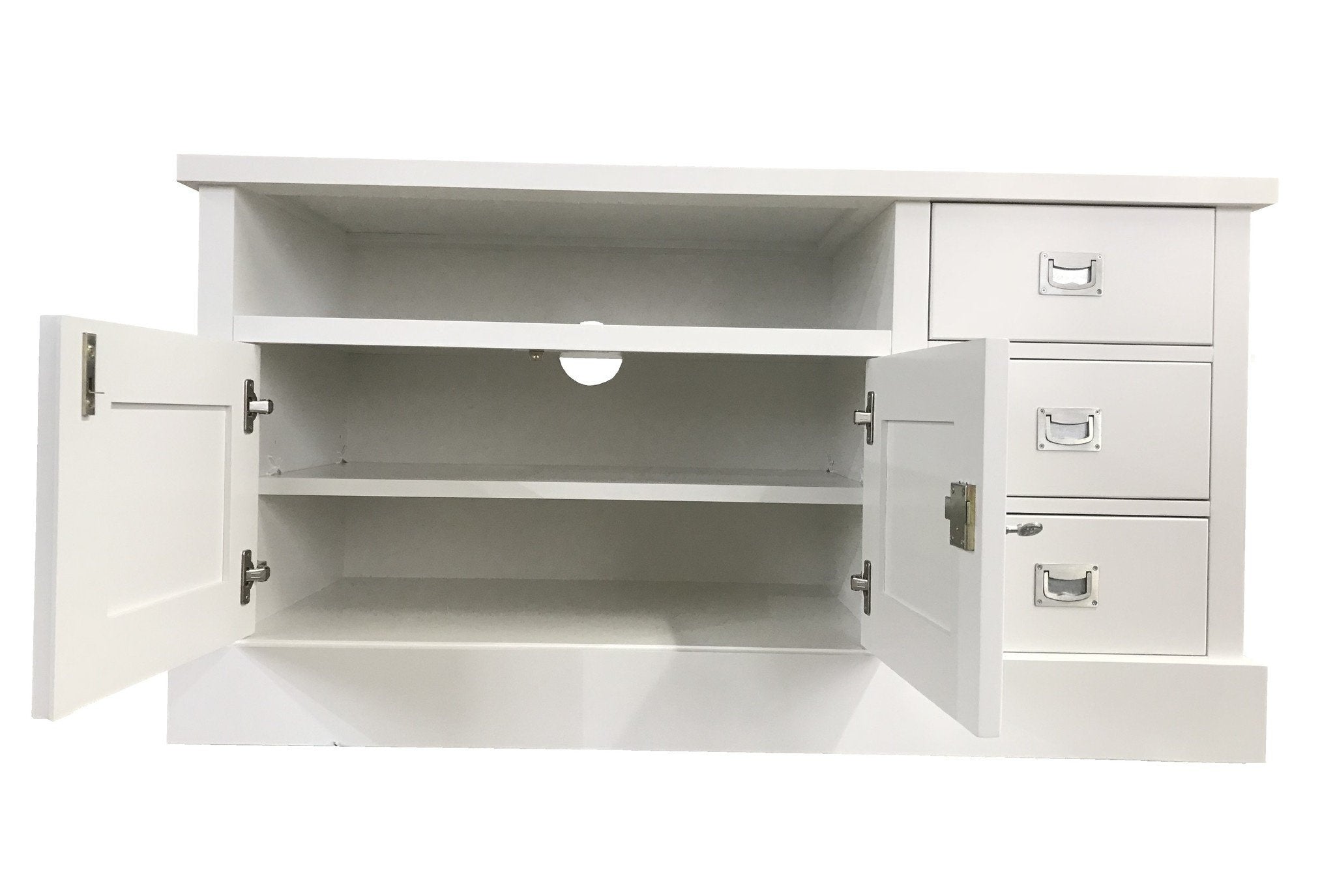 TV-Sideboard Island 06 - 125x50x65H cm - 3 Schubladen - 2 Flügeltüren - mit TV-Kabelloch