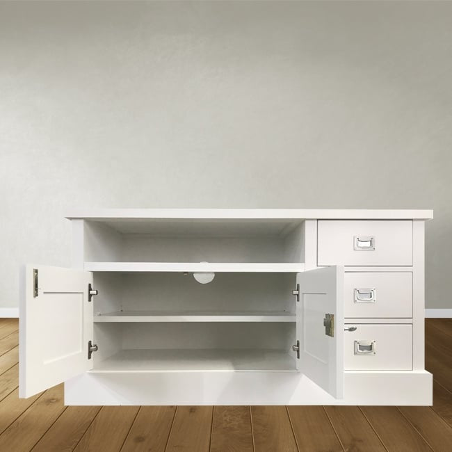 TV-Sideboard Island 06 - 125x50x65H cm - 3 Schubladen - 2 Flügeltüren - mit TV-Kabelloch