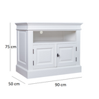 Rimini TV Sideboard - 90x50x75H cm - offenes Fach - 2 geschlossene Flügeltüren - mit Kabeldurchlass