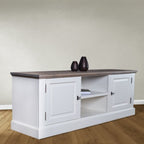 TV-Sideboard Sara 08 - 170x46x60H cm - Eichenplatte - 2 geschlossene Flügeltüren - offenes Mittelfach - mit Kabeldurchlass