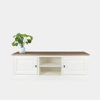 Vienna TV Sideboard - 180x50x60H cm - mit Eiche - 2 Flügeltüren - offenes Mittelfach