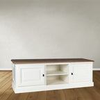 Vienna TV Sideboard - 180x50x60H cm - mit Eiche - 2 Flügeltüren - offenes Mittelfach