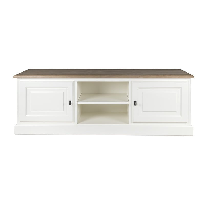 Vienna TV Sideboard - 180x50x60H cm - mit Eiche - 2 Flügeltüren - offenes Mittelfach