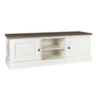 Vienna TV Sideboard - 180x50x60H cm - mit Eiche - 2 Flügeltüren - offenes Mittelfach