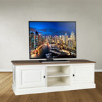Vienna TV Sideboard - 180x50x60H cm - mit Eiche - 2 Flügeltüren - offenes Mittelfach