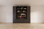 Eckschrank Austin - 250x40x240H cm - offene Einlegeböden - Push-to-open-Türen - schlankes Design