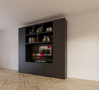 Eckschrank Austin - 250x40x240H cm - offene Einlegeböden - Push-to-open-Türen - schlankes Design