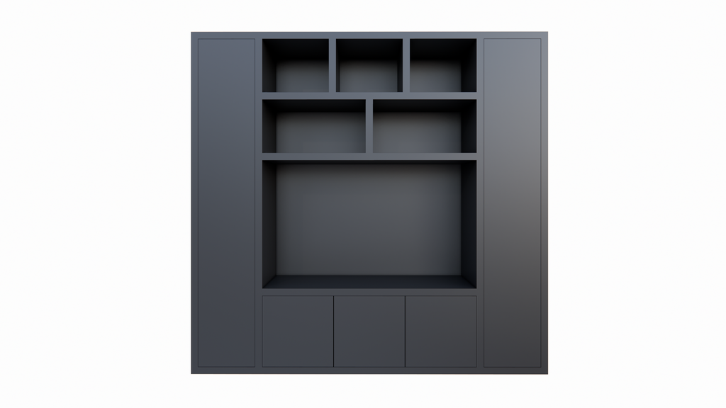 Eckschrank Austin - 250x40x240H cm - offene Einlegeböden - Push-to-open-Türen - schlankes Design