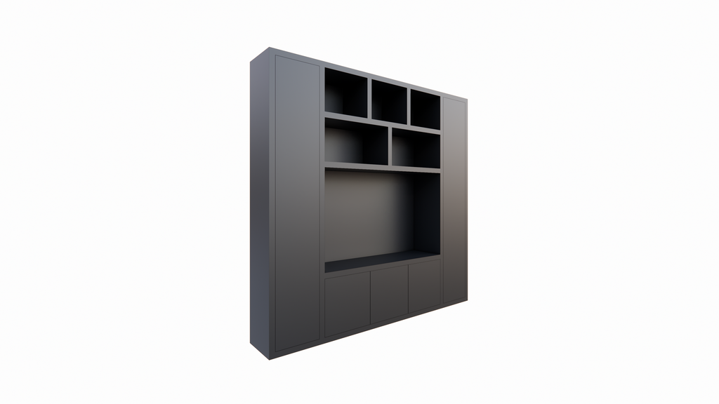 Eckschrank Austin - 250x40x240H cm - offene Einlegeböden - Push-to-open-Türen - schlankes Design