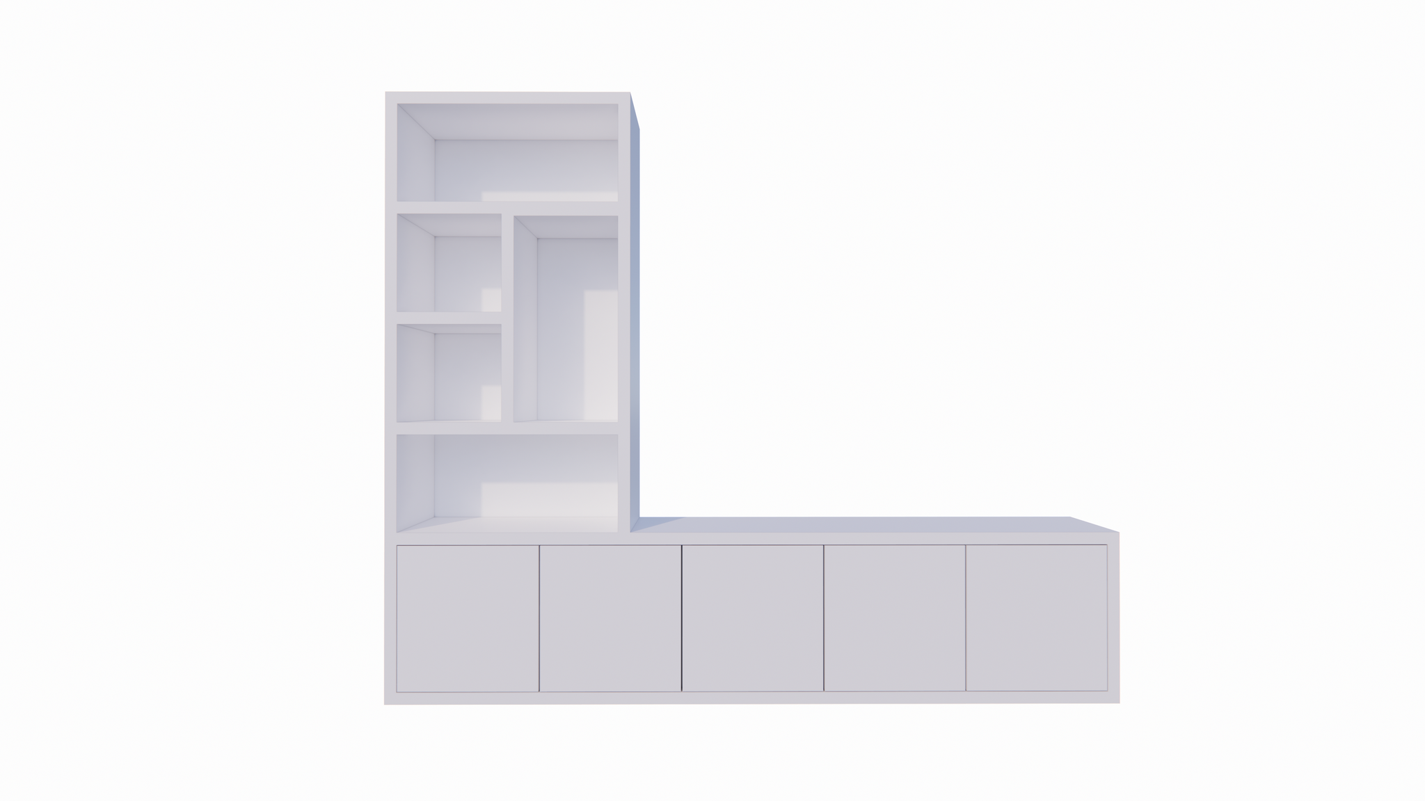 Utrah Fächerschrank - 300x40x250H cm - 5 push-to-open Türen