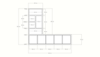 Utrah Fächerschrank - 300x40x250H cm - 5 push-to-open Türen