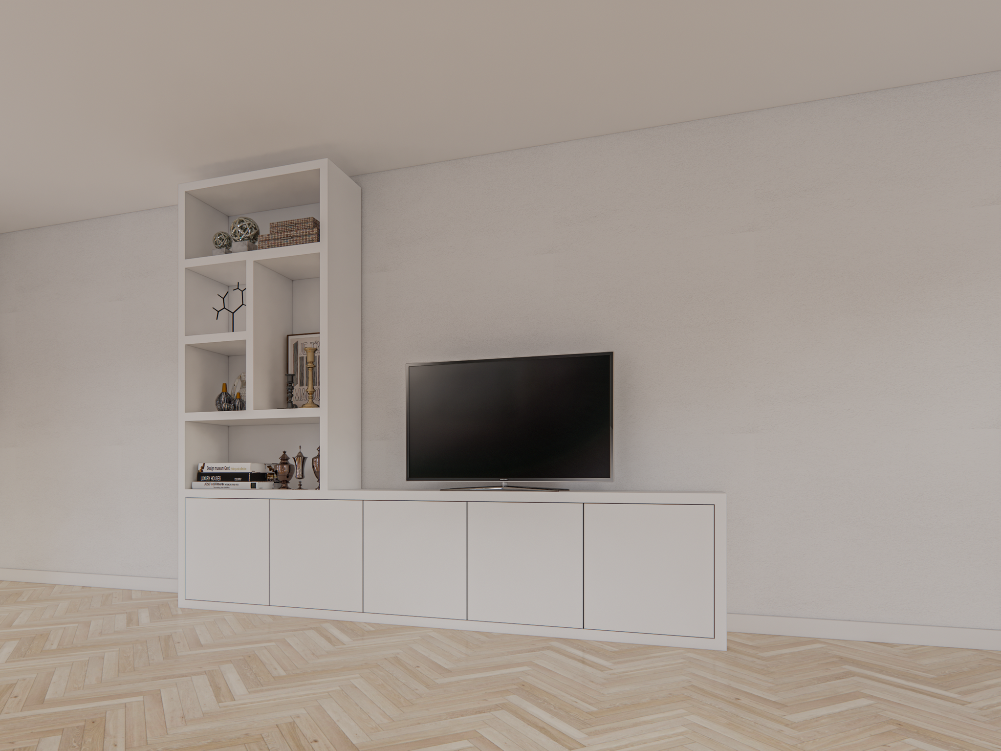 Utrah Fächerschrank - 300x40x250H cm - 5 push-to-open Türen