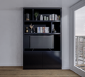 TV-Kleiderschrank Isla Bonita - 150x30x240H cm - Eiche - schlichtes Design - 2 grifflose Türen - TV-Fach - Cinewall - offene Einlegeböden - Eichenfurnier