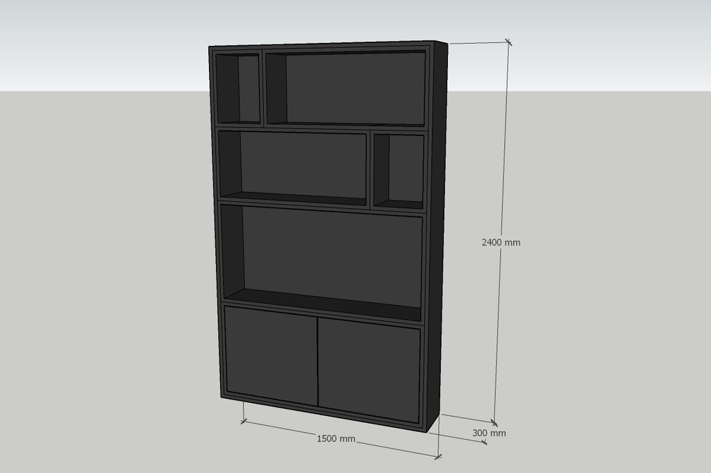 TV-Kleiderschrank Isla Bonita - 150x30x240H cm - Eiche - schlichtes Design - 2 grifflose Türen - TV-Fach - Cinewall - offene Einlegeböden - Eichenfurnier
