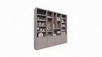 Mülltonnenschrank Bellac 02 - 280x40x250H cm - push-to-open Türen - offene Fächer - glatte Oberfläche
