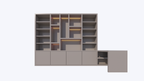 Bücherregal Bellac - 365x40x250H cm - Bücherregal/Schreibtisch - 5 cm Fachbodenstärke - verstellbare Fachböden im Regalteil