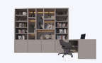 Bücherregal Bellac - 365x40x250H cm - Bücherregal/Schreibtisch - 5 cm Fachbodenstärke - verstellbare Fachböden im Regalteil
