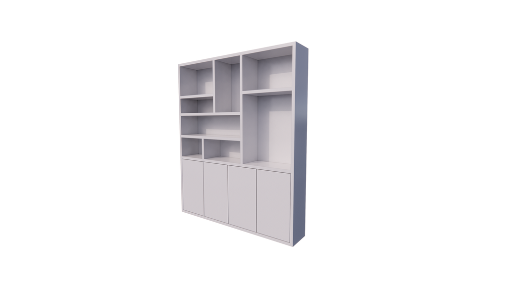 Kleiderschrank Formentera - 200x35x235H cm - Fachbodenstärke 4cm - 4 grifflose Push-to-open-Türen - schlichtes Design