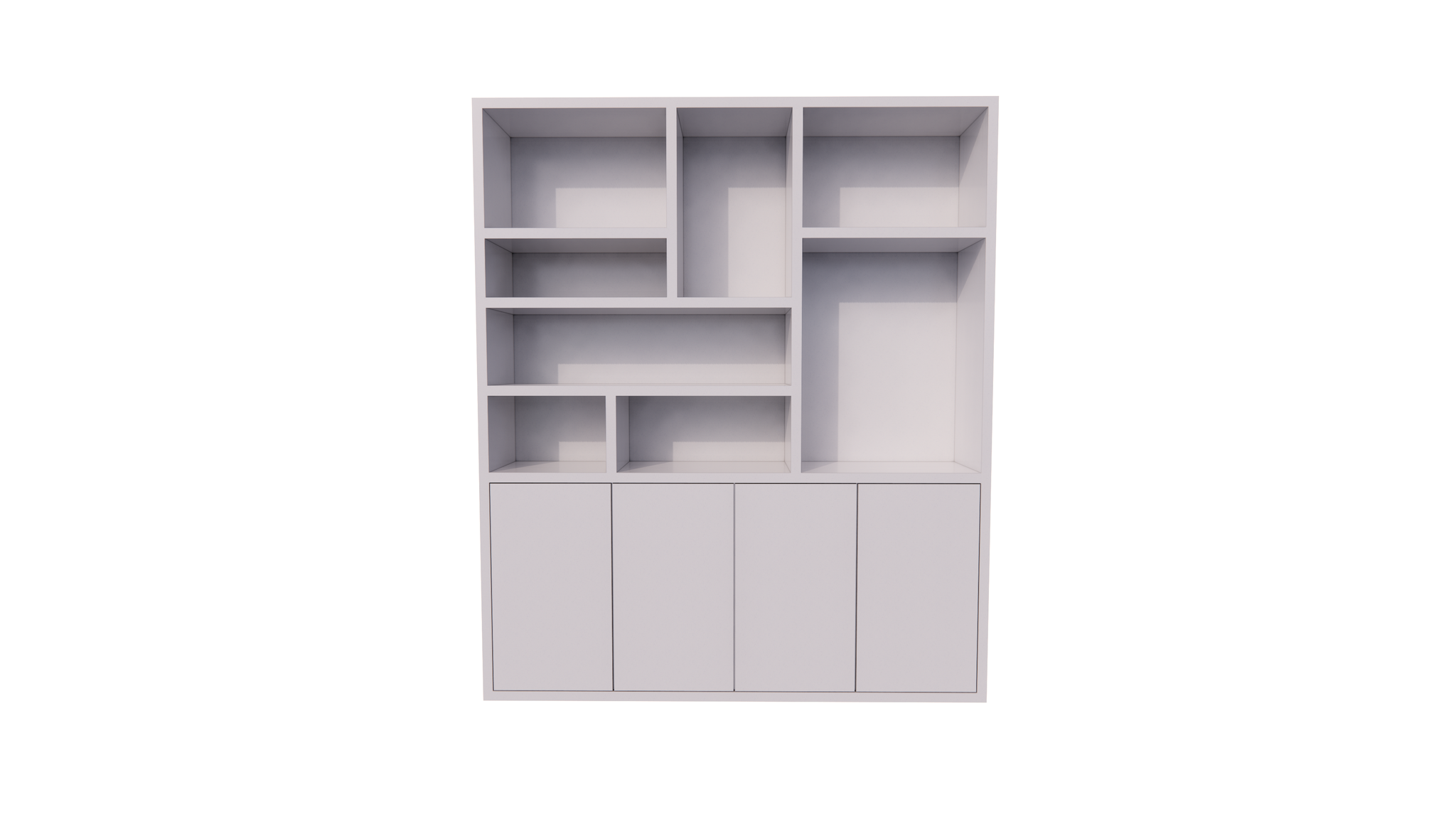 Kleiderschrank Formentera - 200x35x235H cm - Fachbodenstärke 4cm - 4 grifflose Push-to-open-Türen - schlichtes Design