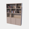 Manhattan 03 Regal - 180x40x240H cm - schlankes Design - 3 push-to-open Türen - offene Einlegeböden - grifflose Türen - 5cm Bodenstärke