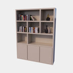 Manhattan 03 Regal - 180x40x240H cm - schlankes Design - 3 push-to-open Türen - offene Einlegeböden - grifflose Türen - 5cm Bodenstärke