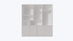 Terni Fächerschrank - 220x40x230H cm - 4 cm Fachbodenstärke - 4 push-to-open Türen - schlankes Design
