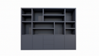 Tolosa Fächerschrank - 290x46x240H cm - offene Fächer - schlankes Design - push-to-open Schubladen und Türen