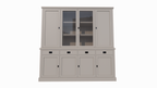 Buffetschrank Vancouver - 220x45x220H cm - 2 geschlossene Türen im Oberschrank - 2 Vitrinentüren - 4 Soft-Close-Schubladen - 4 geschlossene Türen im Unterschrank