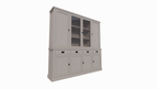 Buffetschrank Vancouver - 220x45x220H cm - 2 geschlossene Türen im Oberschrank - 2 Vitrinentüren - 4 Soft-Close-Schubladen - 4 geschlossene Türen im Unterschrank