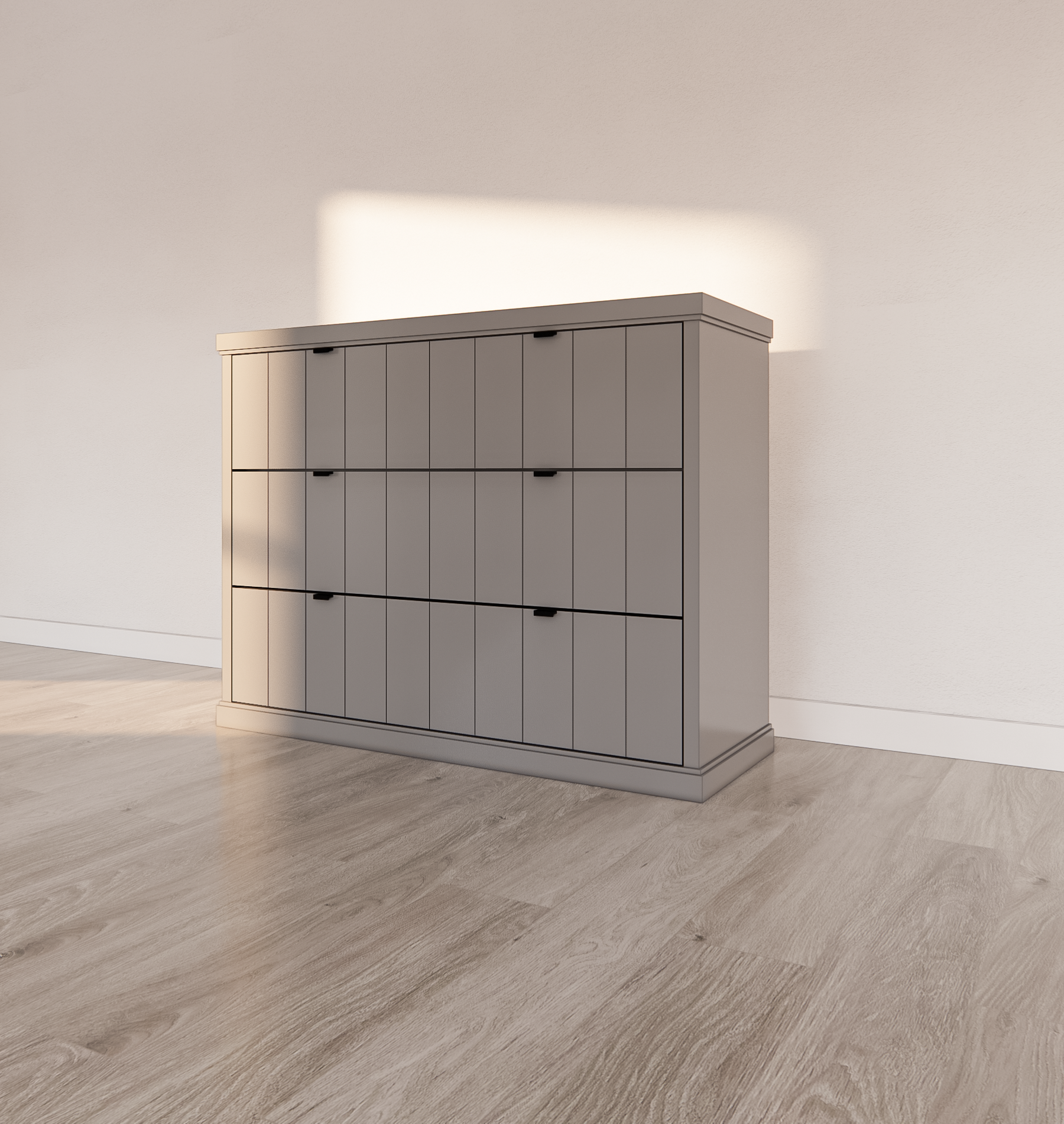 Kommode Vannes - 120x45x95H cm- 3 Soft-Close-Schubladen - modernes Design