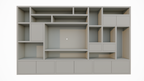 Regal Vasto - 400x40x240H cm - Cinewall- push to open Türen 5cm Bodenstärke