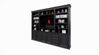 TV-Regal Victoria - 300x40x240H cm - mit Cinewall - verstellbare Einlegeböden - mit Kabeldurchlass im TV-Fach