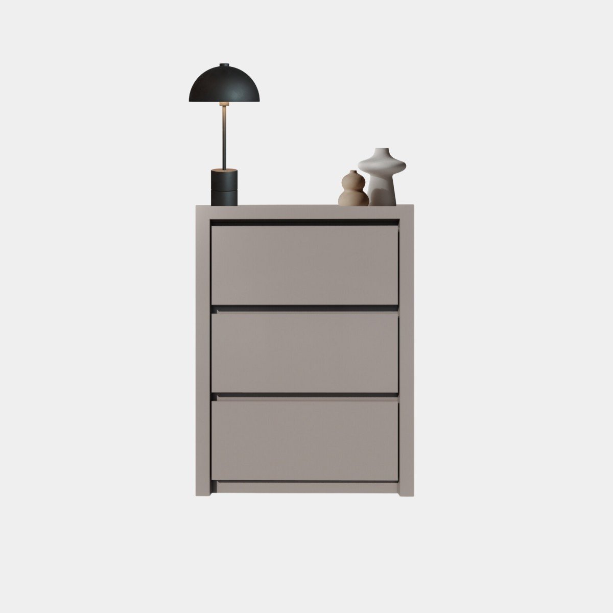 Nachttisch/Schubladenblock Vigo - 45x55x60H cm - 3 grifflose Soft-Close-Schubladen - schlankes Design