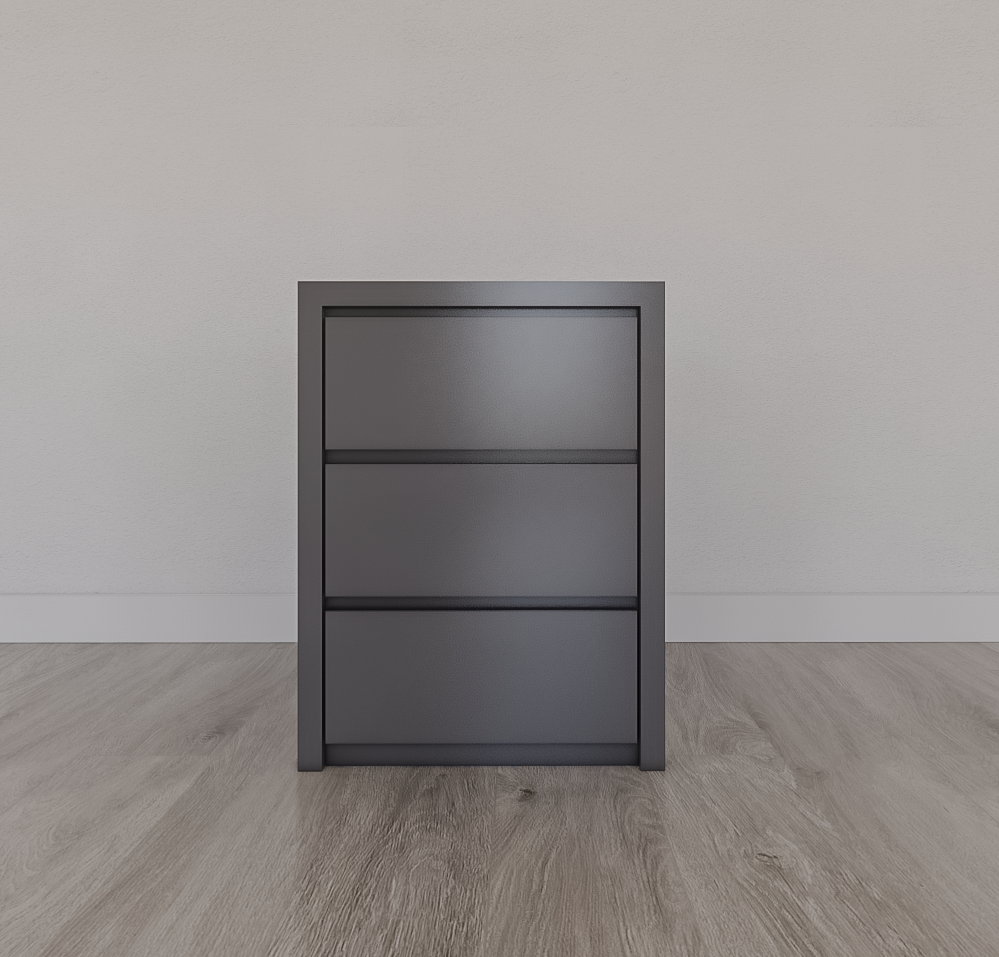 Nachttisch/Schubladenblock Vigo - 45x55x60H cm - 3 grifflose Soft-Close-Schubladen - schlankes Design
