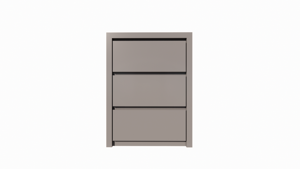 Nachttisch/Schubladenblock Vigo - 45x55x60H cm - 3 grifflose Soft-Close-Schubladen - schlankes Design