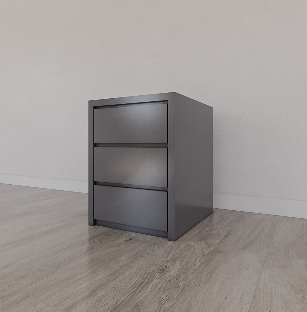 Nachttisch/Schubladenblock Vigo - 45x55x60H cm - 3 grifflose Soft-Close-Schubladen - schlankes Design