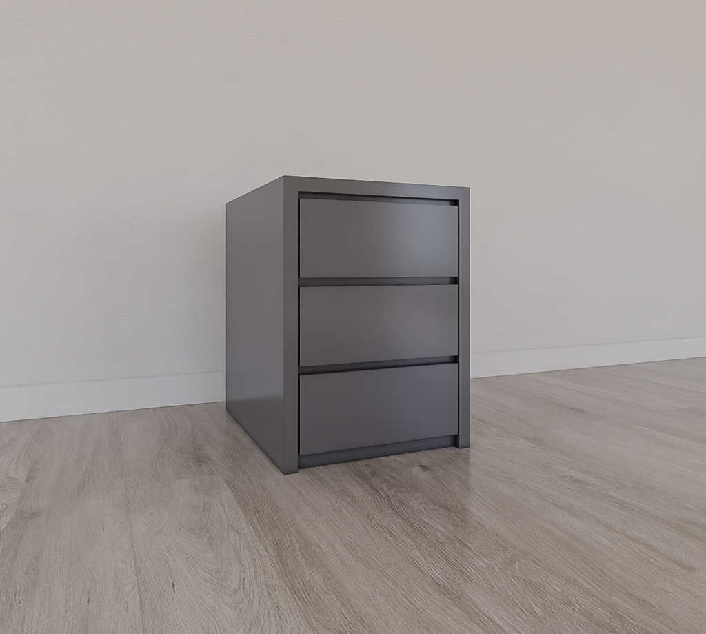 Nachttisch/Schubladenblock Vigo - 45x55x60H cm - 3 grifflose Soft-Close-Schubladen - schlankes Design