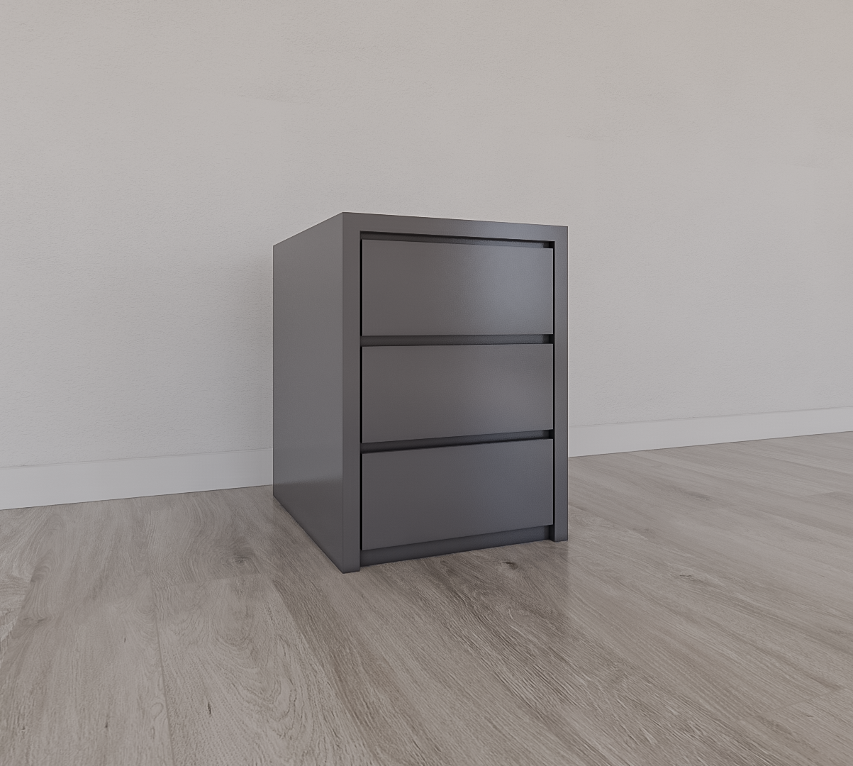 Nachttisch/Schubladenblock Vigo - 45x55x60H cm - 3 grifflose Soft-Close-Schubladen - schlankes Design