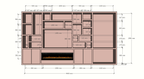 TV-/Bürofachschrank Viterbo mit Kamin - 460x40x255H cm - 5cm Fachbodenstärke - PREIS AUF ANFRAGE