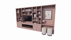 TV-/Bürofachschrank Viterbo mit Kamin - 460x40x255H cm - 5cm Fachbodenstärke - PREIS AUF ANFRAGE
