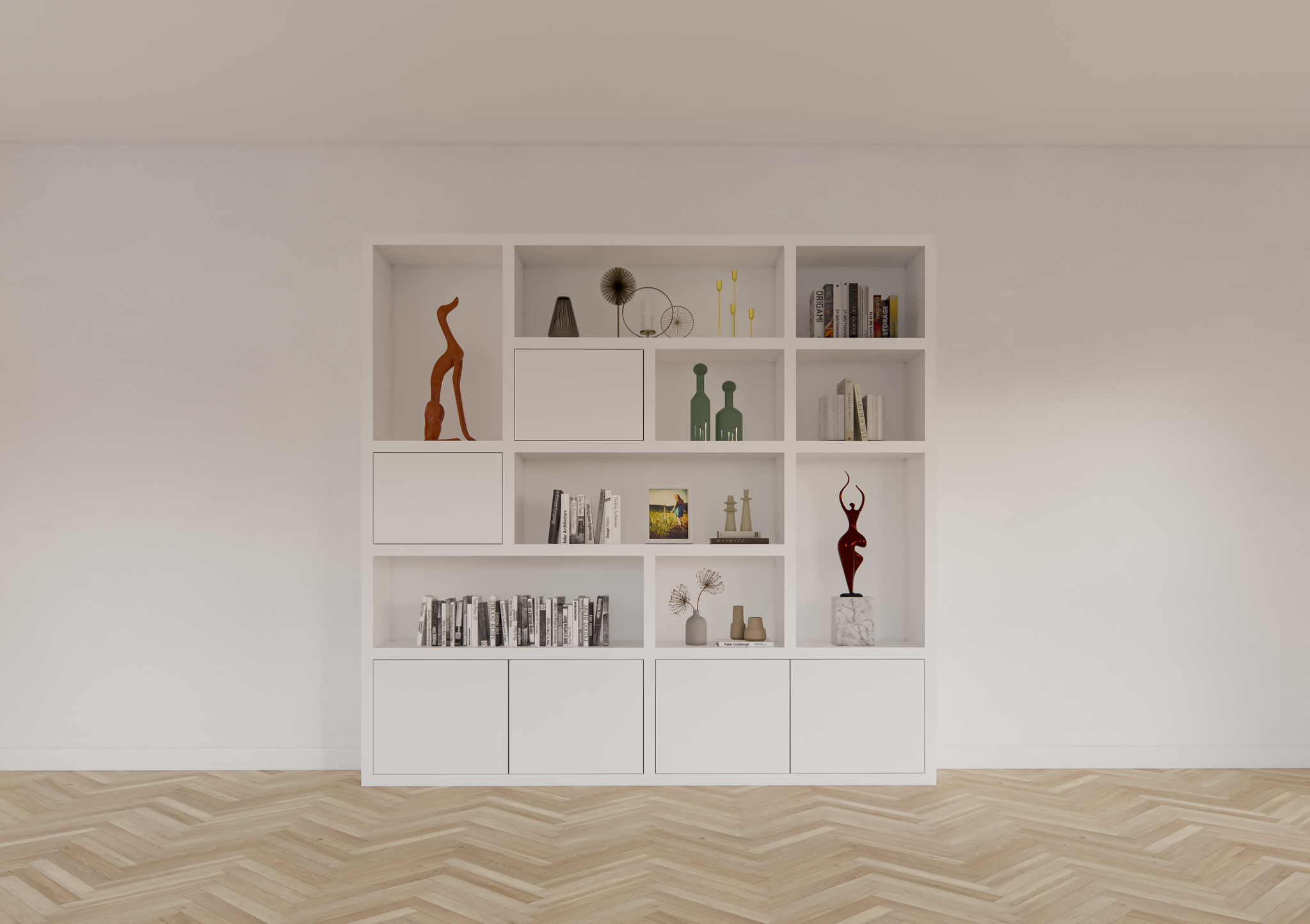 Vlore Fächerschrank - 250x35x240H cm - push to open Türen - Oberschrank 2 Türen - schlichte Ausführung