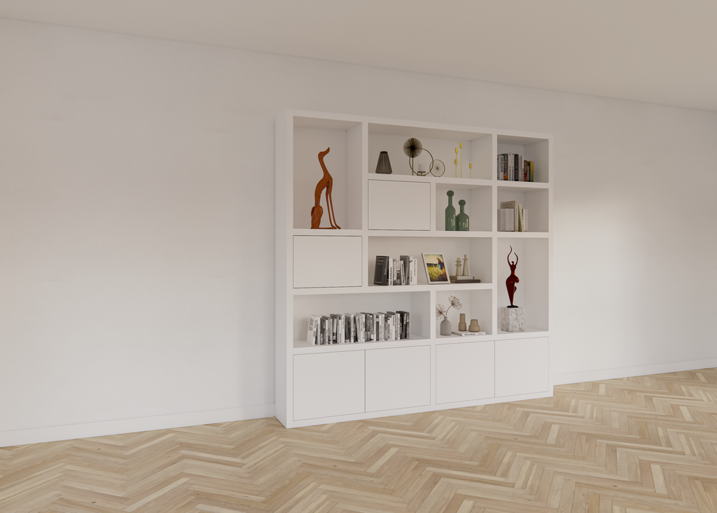 Vlore Fächerschrank - 250x35x240H cm - push to open Türen - Oberschrank 2 Türen - schlichte Ausführung